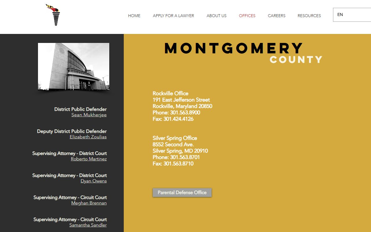 Montgomery County arrest records public defender office