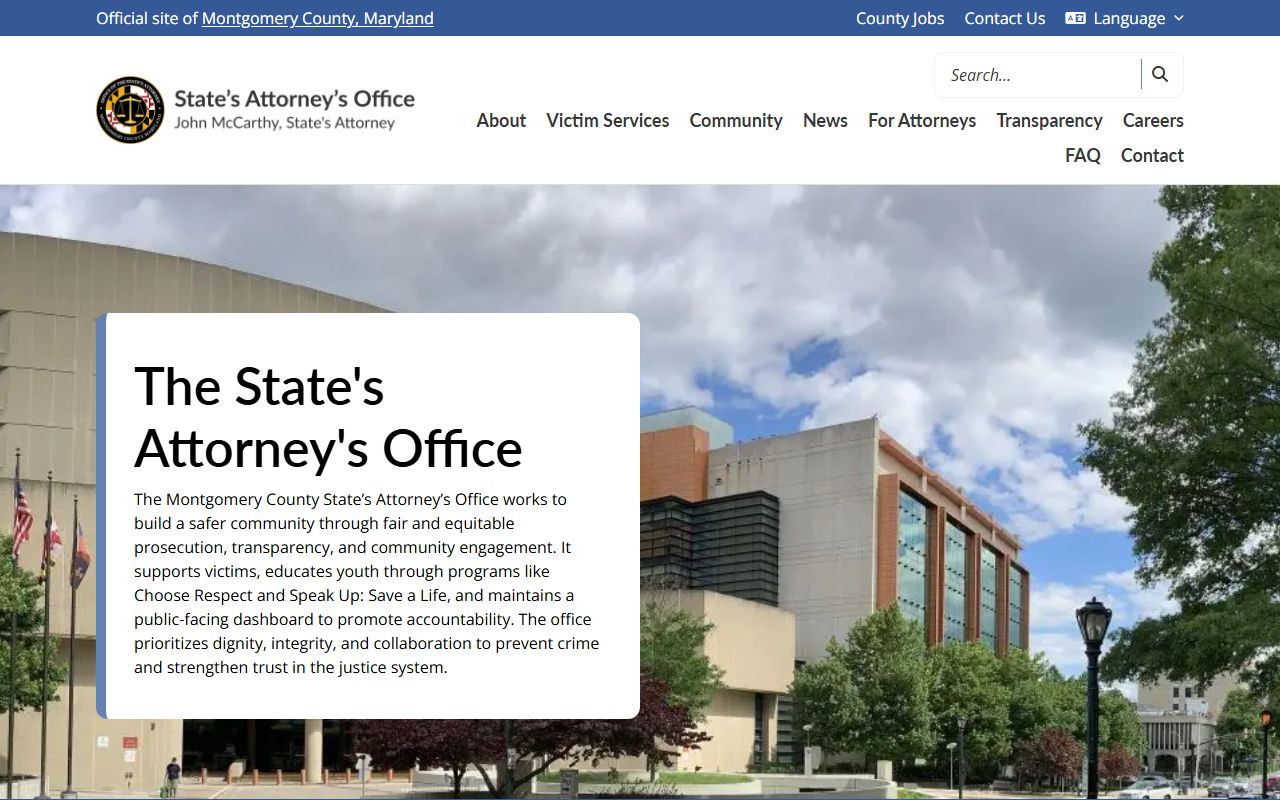 Montgomery County arrest records State's Attorney homepage