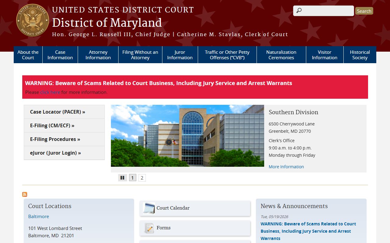 Montgomery County Circuit Court U.S. District Court for Maryland